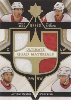 2020-21 Upper Deck Ultimate Collection - Ultimate Quad Materials #QM-RMLB Dylan Larkin / Tyler Bertuzzi / Anthony Mantha / Bobby Ryan Front
