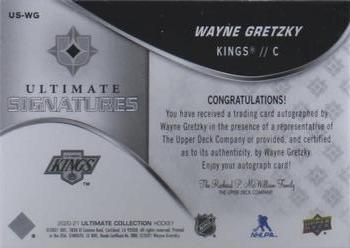 2020-21 Upper Deck Ultimate Collection - Ultimate Signatures #US-WG Wayne Gretzky Back