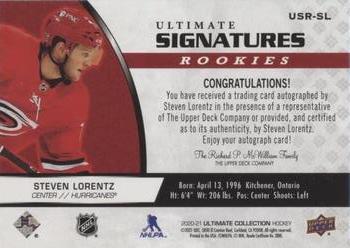 2020-21 Upper Deck Ultimate Collection - Ultimate Signatures Rookies #USR-SL Steven Lorentz Back