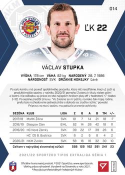 2021-22 SportZoo Tipos Extraliga #014 Vaclav Stupka Back