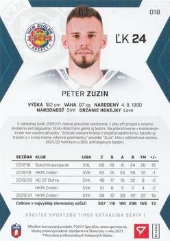 2021-22 SportZoo Tipos Extraliga #018 Peter Zuzin Back