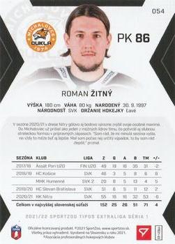 2021-22 SportZoo Tipos Extraliga #054 Roman Zitny Back