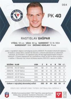 2021-22 SportZoo Tipos Extraliga #064 Rastislav Gaspar Back