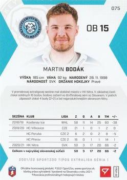 2021-22 SportZoo Tipos Extraliga #075 Martin Bodak Back
