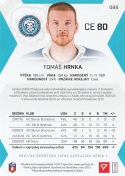 2021-22 SportZoo Tipos Extraliga #086 Tomas Hrnka Back
