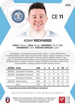 2021-22 SportZoo Tipos Extraliga #088 Adam Rockwood Back