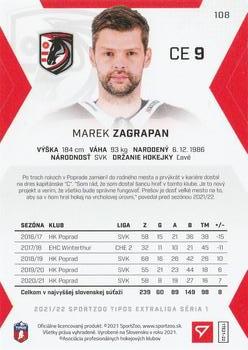 2021-22 SportZoo Tipos Extraliga #108 Marek Zagrapan Back