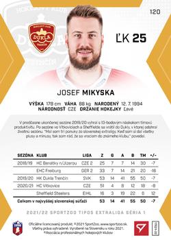 2021-22 SportZoo Tipos Extraliga #120 Josef Mikyska Back