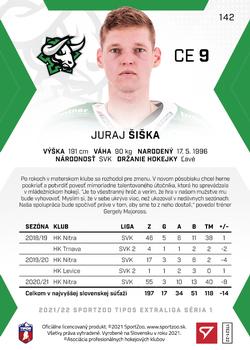 2021-22 SportZoo Tipos Extraliga #142 Juraj Siska Back