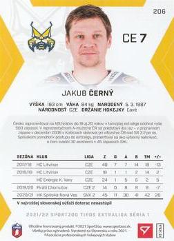 2021-22 SportZoo Tipos Extraliga #206 Jakub Cerny Back