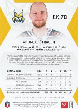 2021-22 SportZoo Tipos Extraliga #213 Andreas Strauch Back