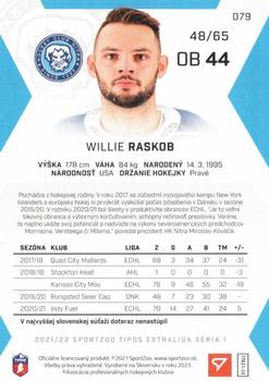 2021-22 SportZoo Tipos Extraliga - Blue #079 Willie Raskob Back
