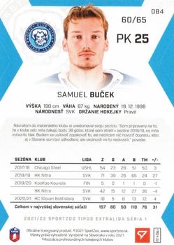 2021-22 SportZoo Tipos Extraliga - Blue #084 Samuel Bucek Back