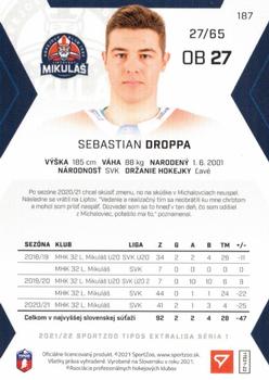 2021-22 SportZoo Tipos Extraliga - Blue #187 Sebastian Droppa Back