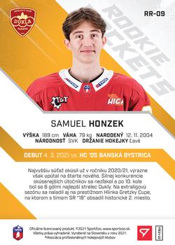 2021-22 SportZoo Tipos Extraliga - Rookie Rockets #RR-09 Samuel Honzek Back