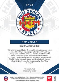2021-22 SportZoo Tipos Extraliga - Team Power #TP-02 Team Logo Back