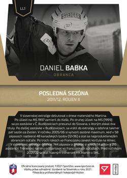 2021-22 SportZoo Tipos Extraliga - League Legends #LL1 Daniel Babka Back