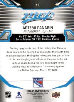 2022-23 Upper Deck MVP #10 Artemi Panarin Back