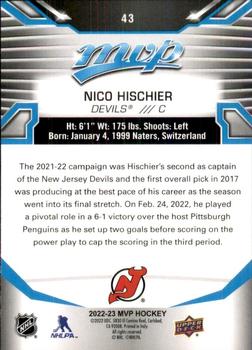 2022-23 Upper Deck MVP #43 Nico Hischier Back