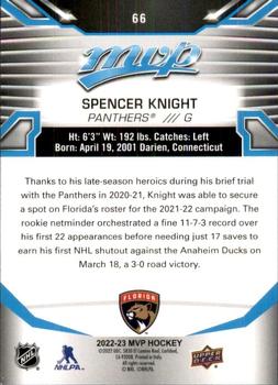 2022-23 Upper Deck MVP #66 Spencer Knight Back