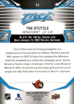 2022-23 Upper Deck MVP #72 Tim Stutzle Back