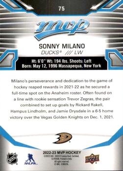 2022-23 Upper Deck MVP #75 Sonny Milano Back