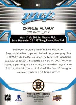 2022-23 Upper Deck MVP #80 Charlie McAvoy Back