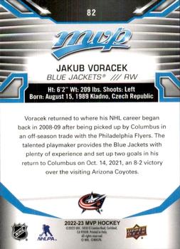 2022-23 Upper Deck MVP #82 Jakub Voracek Back