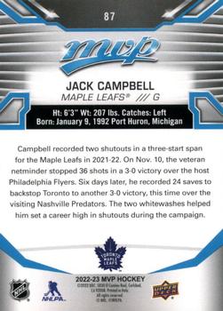 2022-23 Upper Deck MVP #87 Jack Campbell Back