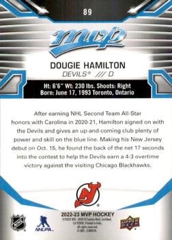 2022-23 Upper Deck MVP #89 Dougie Hamilton Back