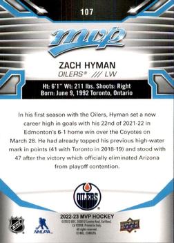 2022-23 Upper Deck MVP #107 Zach Hyman Back