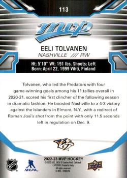 2022-23 Upper Deck MVP #113 Eeli Tolvanen Back