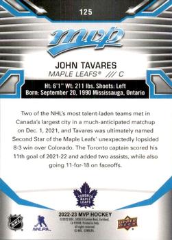 2022-23 Upper Deck MVP #125 John Tavares Back