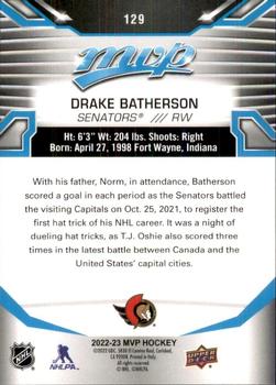 2022-23 Upper Deck MVP #129 Drake Batherson Back