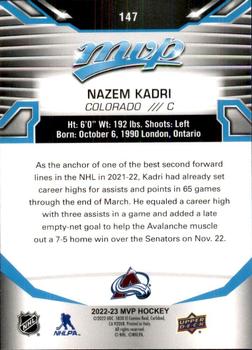 2022-23 Upper Deck MVP #147 Nazem Kadri Back