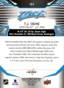 2022-23 Upper Deck MVP #151 T.J. Oshie Back