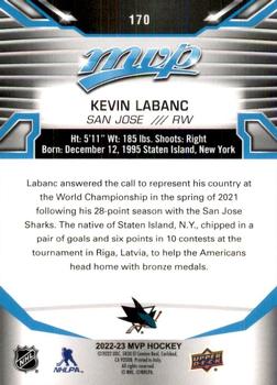 2022-23 Upper Deck MVP #170 Kevin Labanc Back