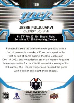 2022-23 Upper Deck MVP #180 Jesse Puljujarvi Back