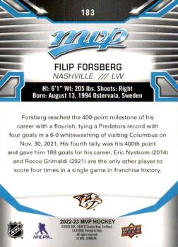 2022-23 Upper Deck MVP #183 Filip Forsberg Back