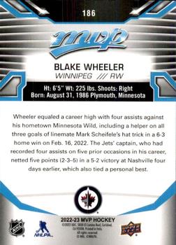 2022-23 Upper Deck MVP #186 Blake Wheeler Back