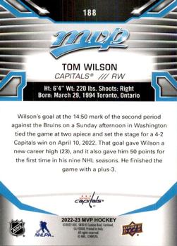 2022-23 Upper Deck MVP #188 Tom Wilson Back