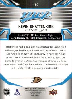 2022-23 Upper Deck MVP #197 Kevin Shattenkirk Back