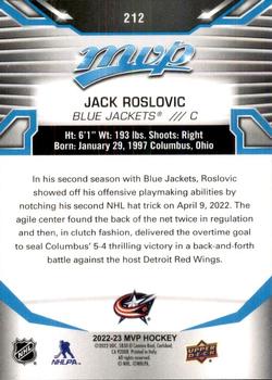 2022-23 Upper Deck MVP #212 Jack Roslovic Back