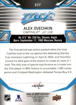 2022-23 Upper Deck MVP #217 Alex Ovechkin Back