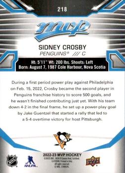 2022-23 Upper Deck MVP #218 Sidney Crosby Back