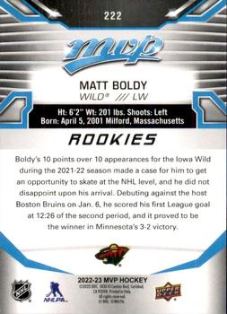 2022-23 Upper Deck MVP #222 Matt Boldy Back