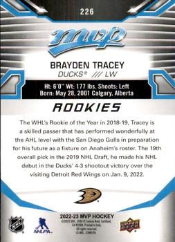 2022-23 Upper Deck MVP #226 Brayden Tracey Back