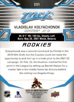 2022-23 Upper Deck MVP #231 Vladislav Kolyachonok Back