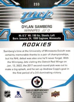 2022-23 Upper Deck MVP #233 Dylan Samberg Back