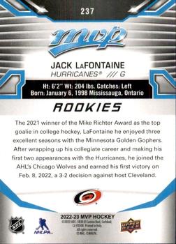 2022-23 Upper Deck MVP #237 Jack LaFontaine Back
